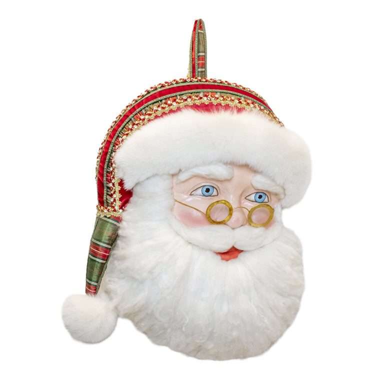 "Testa Babbo Natale da Parete – Tema Tartan" H1MT L62 CM