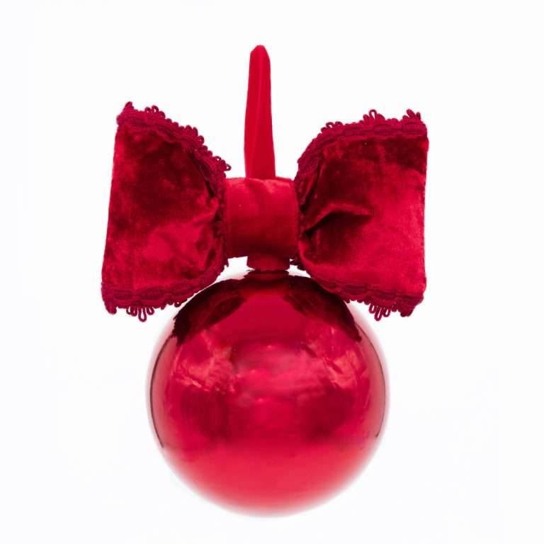 “Boule de Noël rouge brillante moyenne D15H25 cm