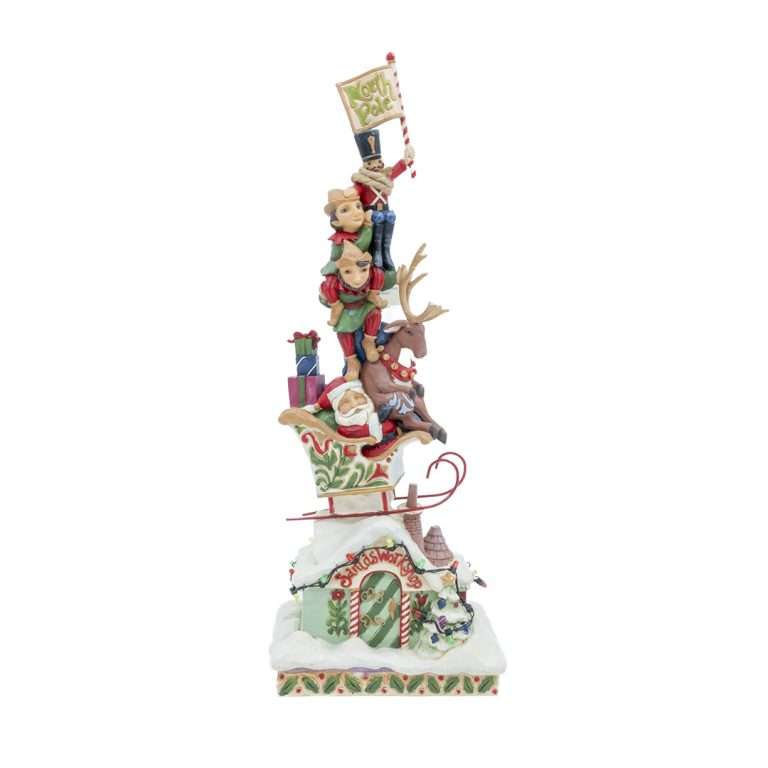 "Babbo Natale in Slitta con Renna Illuminata" H35L12P8 CM