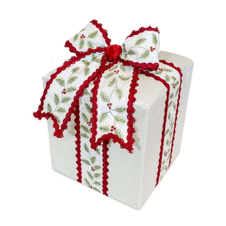 "Pacco Regalo Crema Santa Claus Media" H35X33X33 CM