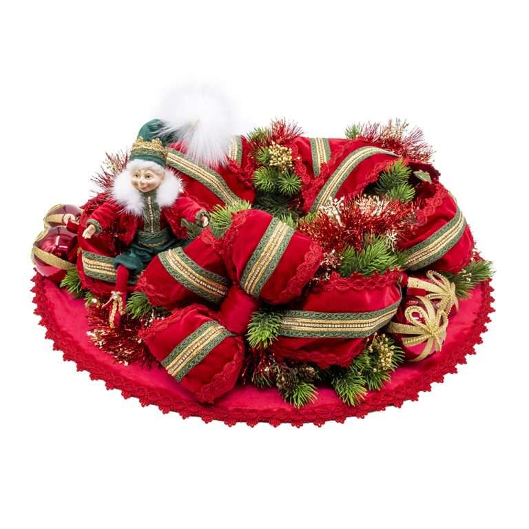 "Centrotavola Merry Christmas con Elfetto Verde" D60 CM