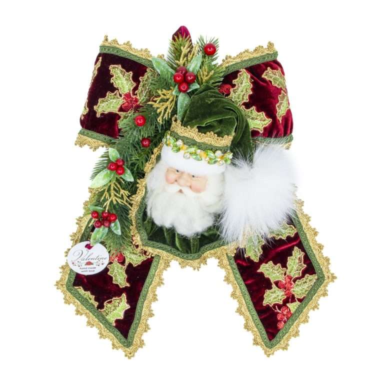 "Decorazione Fiocco Testa Babbo Verde Dolly" H36X32 CM