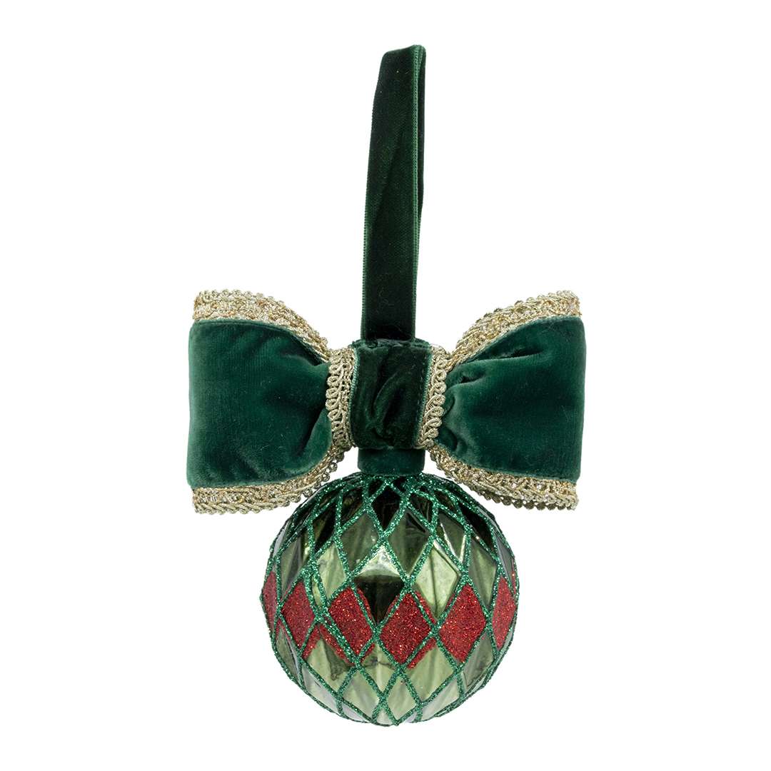 "Sfera Natalizia Rombi Verde" H15XD8 CM