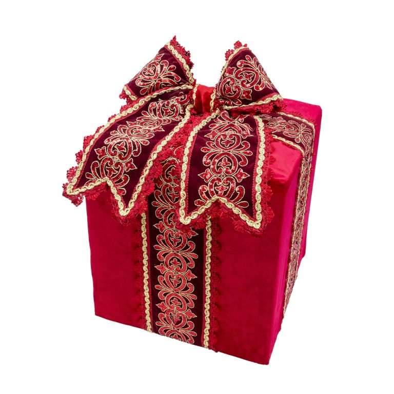 “Pacco Regalo Rosso Luxury Forest Medio” H35X33X33 CM
