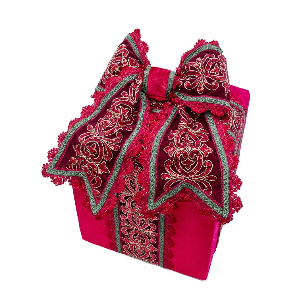 "Small Red Lily Sequin Gift Box" H30X25X25 CM