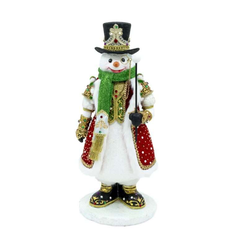 "Bonhomme de neige sur socle réaliste - Collection de Katherine H37 x 21 cm