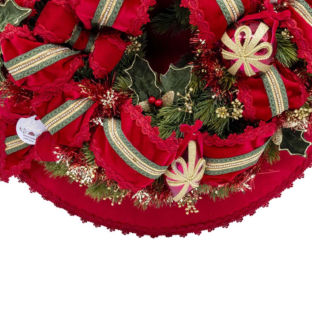 Ghirlanda-Quadro “Merry Christmas” con Elfo Rosso D60 CM - immagine 2