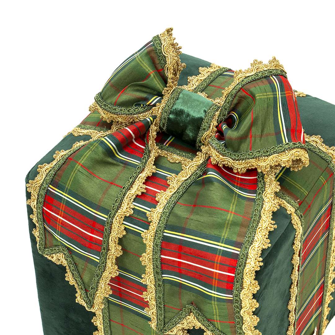 "Pacco Regalo Tartan Verde Piccolo" H30X25X25 - immagine 2