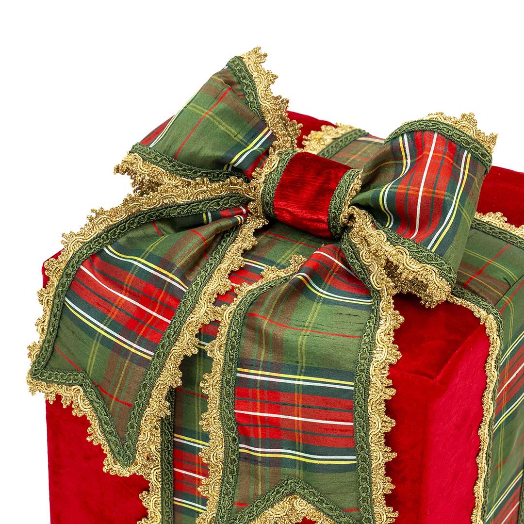 "Pacco Regalo Tartan Rosso Piccolo” H30x25x25 CM – Image 2