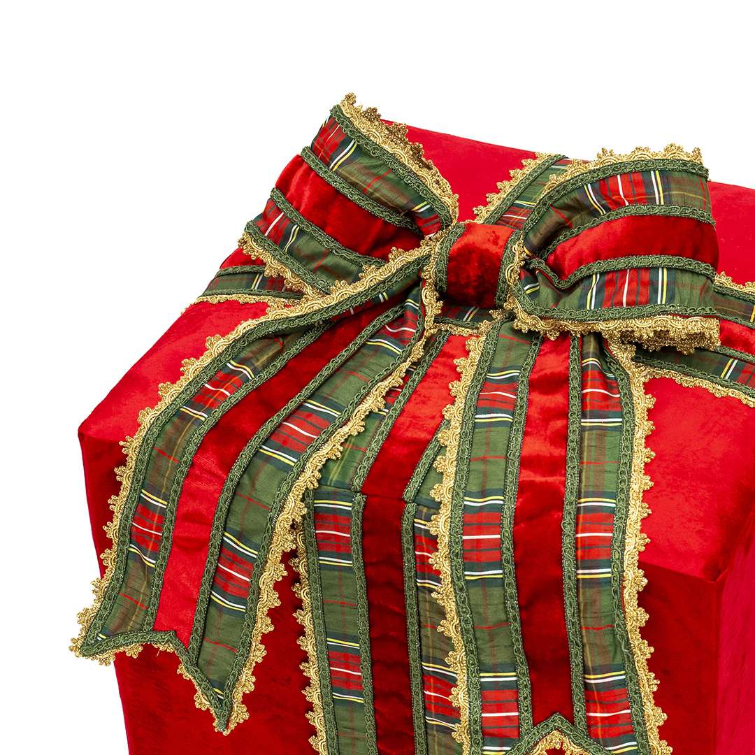 “Pacco Regalo Tartan Rosso Grande” H50X42X42 CM – Image 2