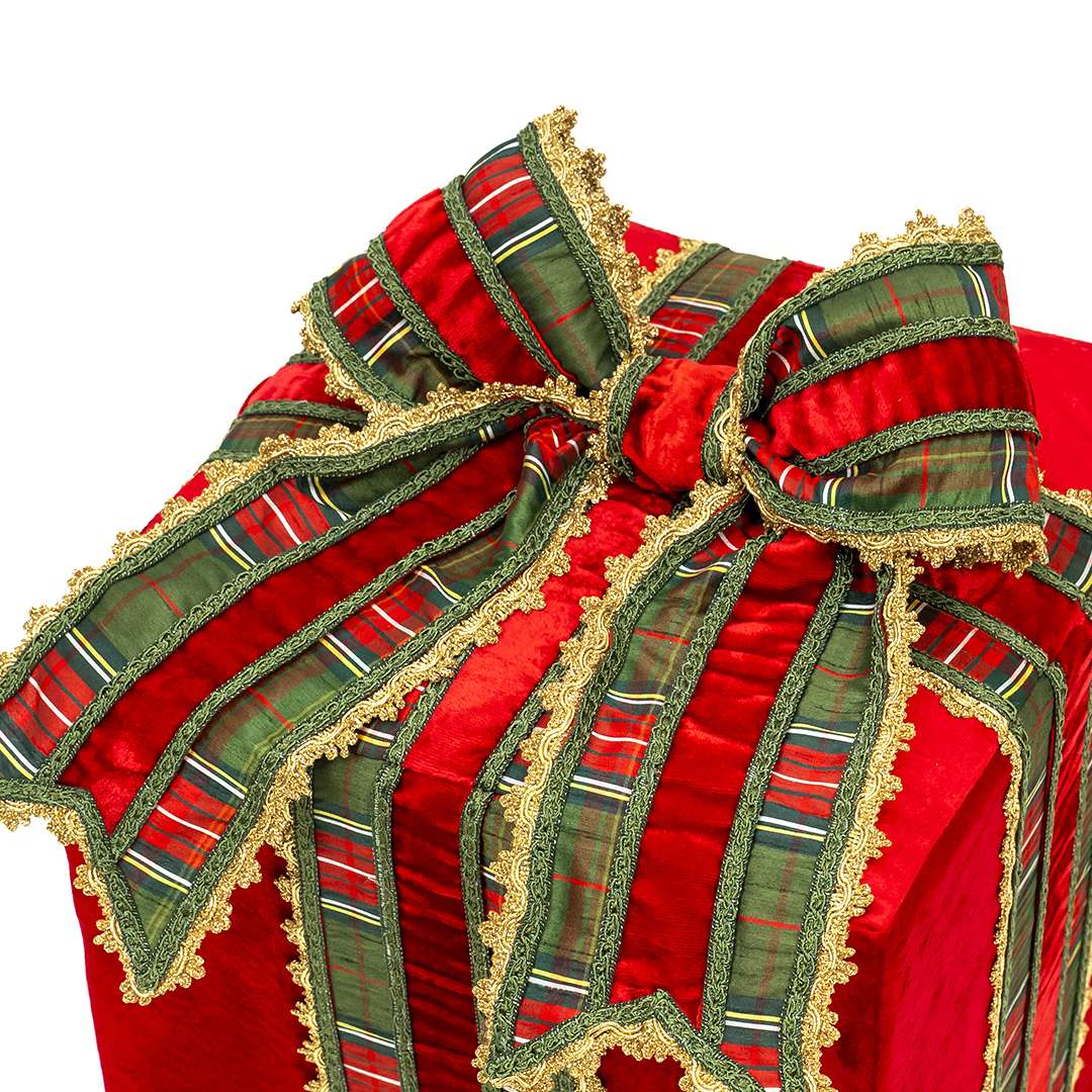 “Pacco Regalo Tartan Rosso Medio” H40X33X33 - immagine 2