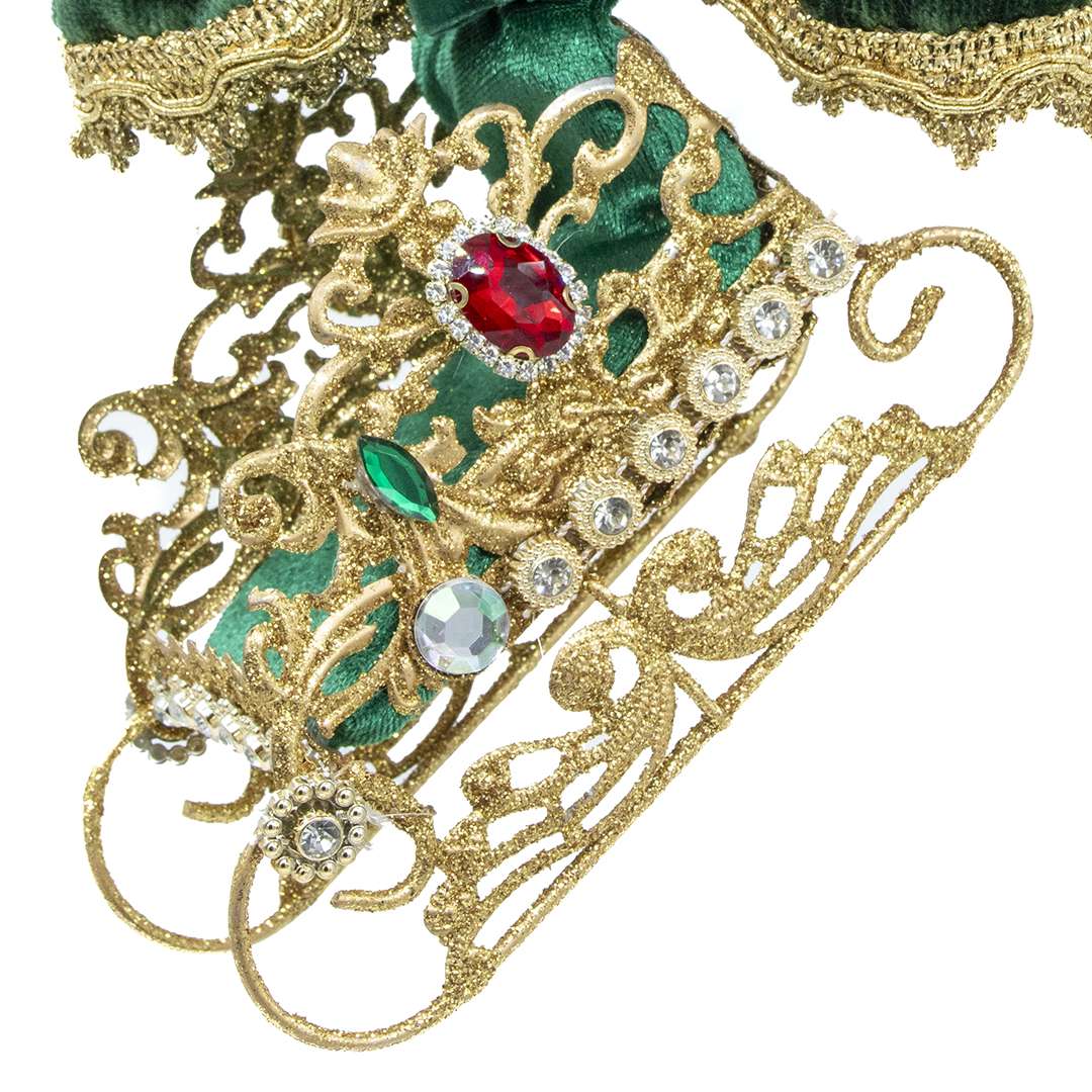 "Decorazione Albero Slitta Verde-Tema Dolly" H18X14L CM - immagine 2