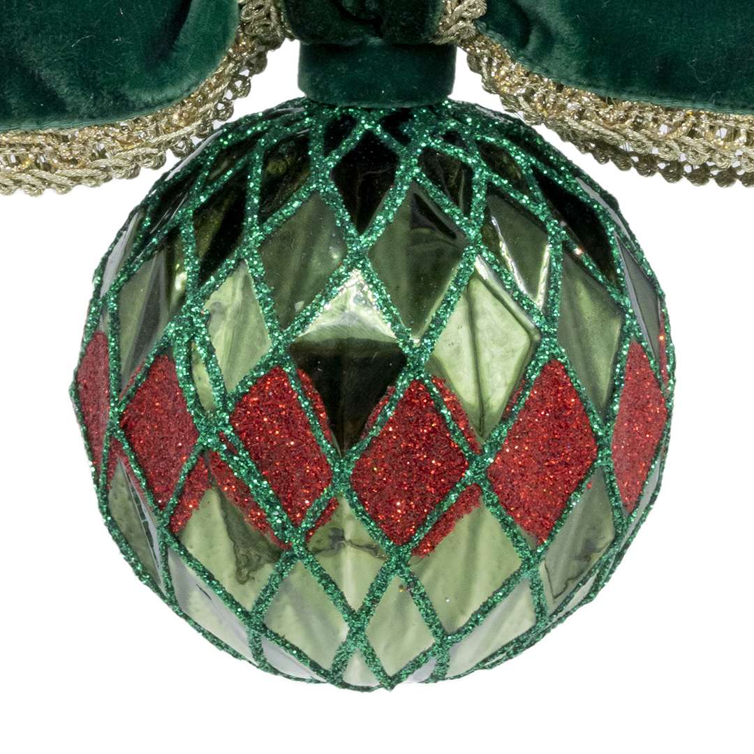 "Sfera Natalizia Rombi Verde" H15XD8 CM - immagine 2