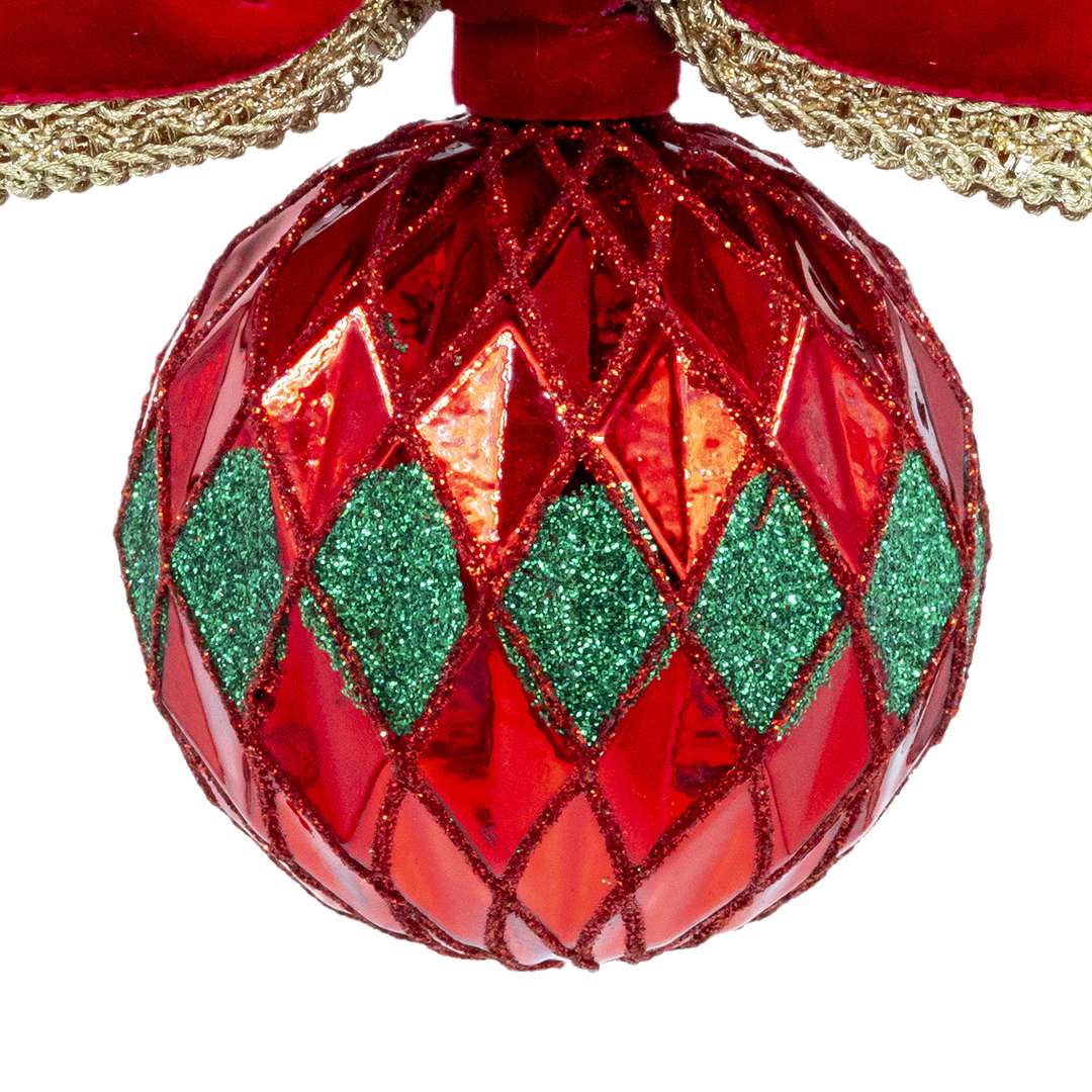 "Sfera Natalizia Rombi Rossa" H15XD8 CM - immagine 2