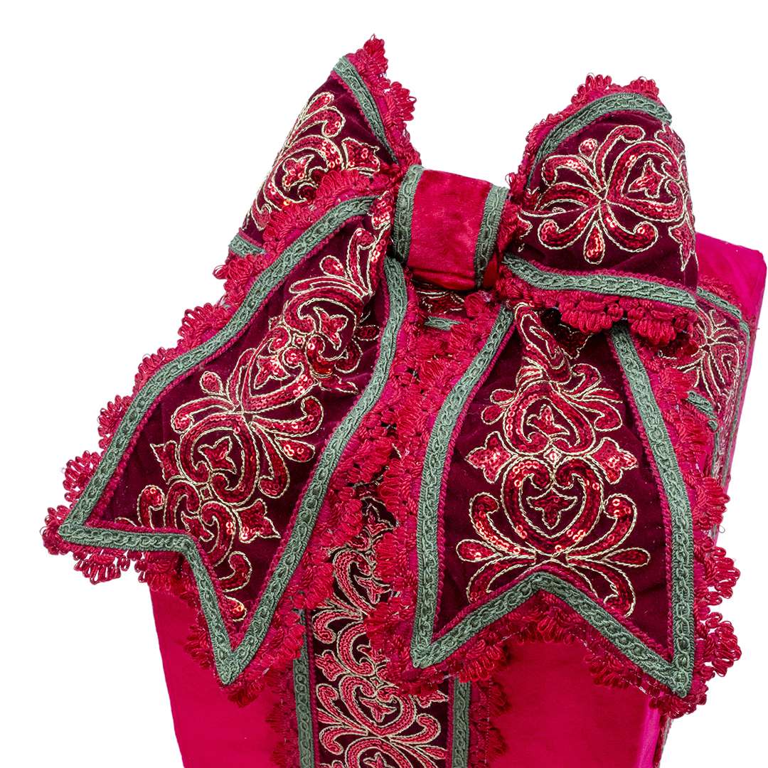 "Pacco Regalo Rosso Giglio Paillettes Piccolo" H30X25X25 CM - Image 2