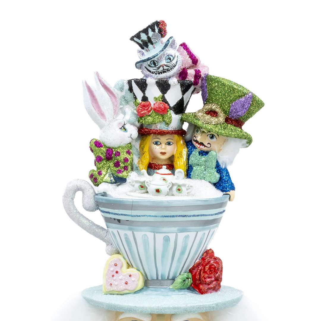 "Schiaccianoci Alice nel Paese delle Meraviglie con Tazze” – Holly Adler per Hollywood Nutcrackers H46X15D CM - immagine 3