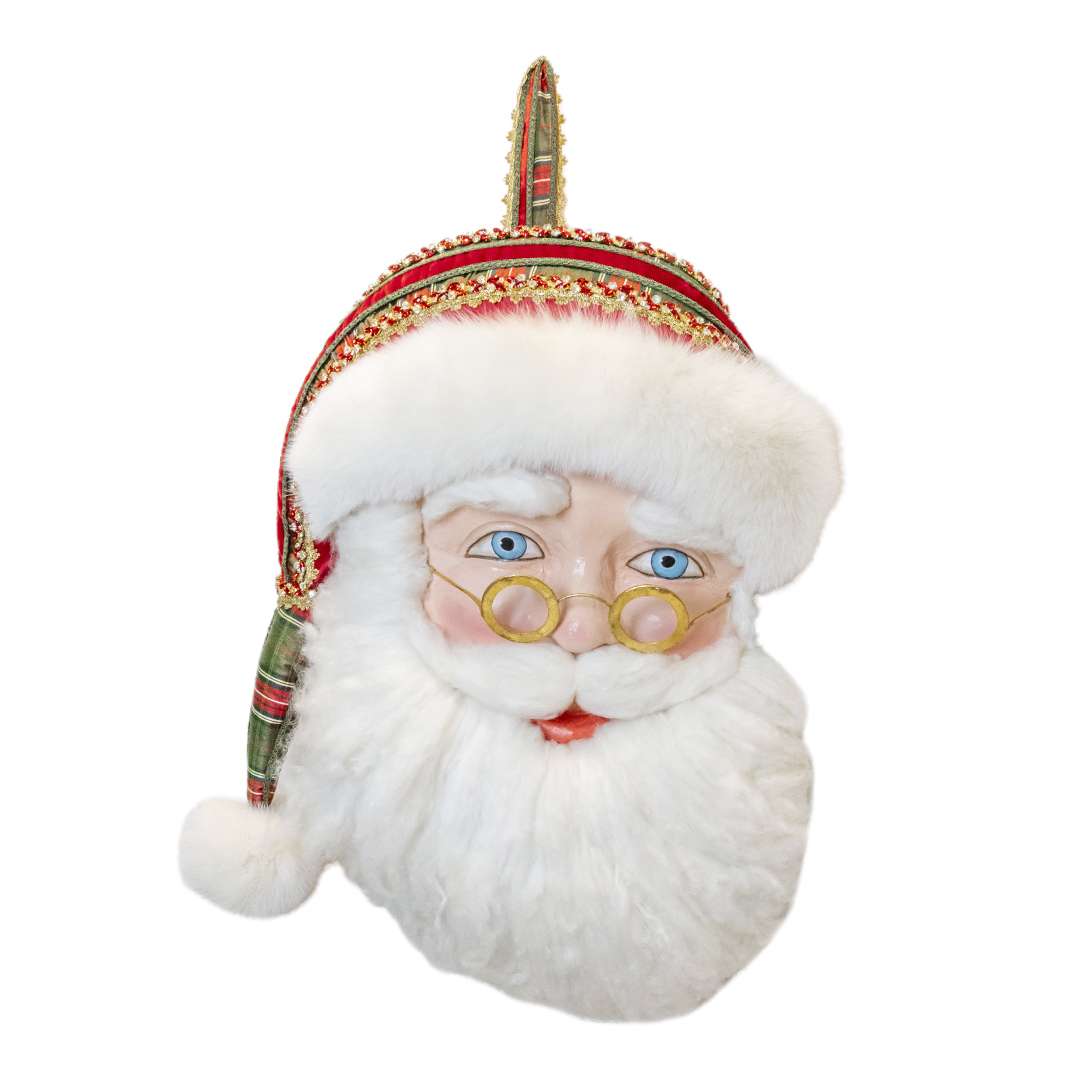 "Testa Babbo Natale da Parete – Tema Tartan" H1MT L62 CM - Image 3