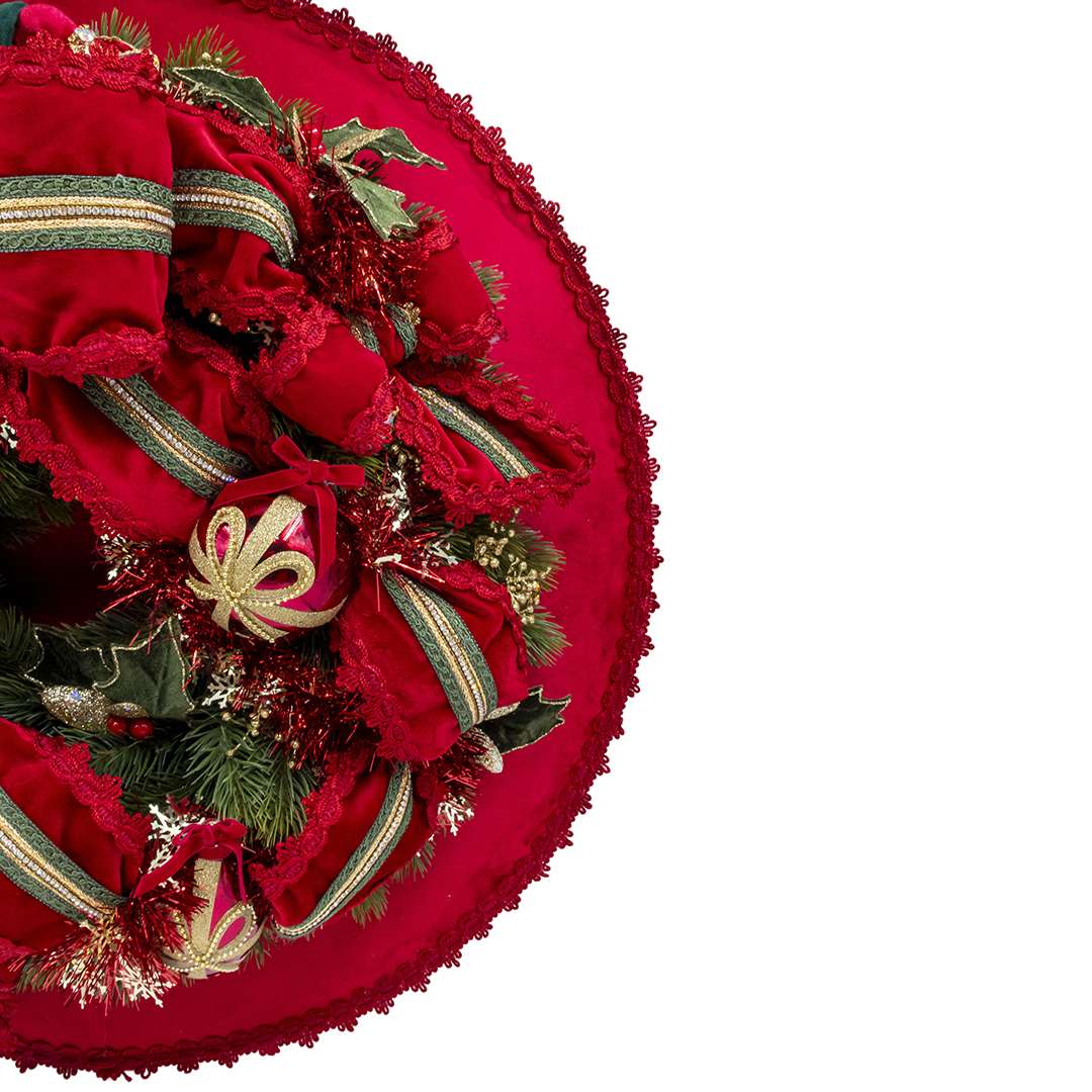 Ghirlanda-Quadro “Merry Christmas” con Elfo Rosso D60 CM - immagine 3
