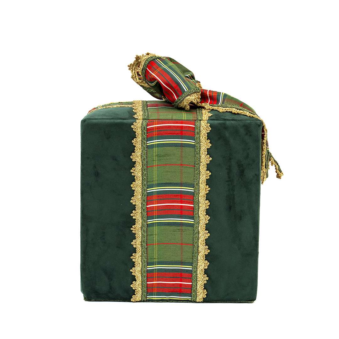 "Pacco Regalo Tartan Verde Piccolo" H30X25X25 - immagine 3