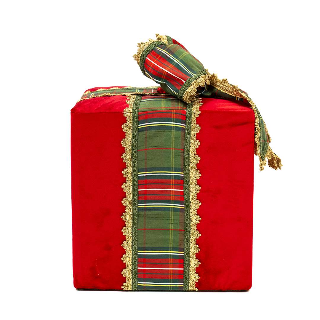"Pacco Regalo Tartan Rosso Piccolo” H30x25x25 CM – Image 3