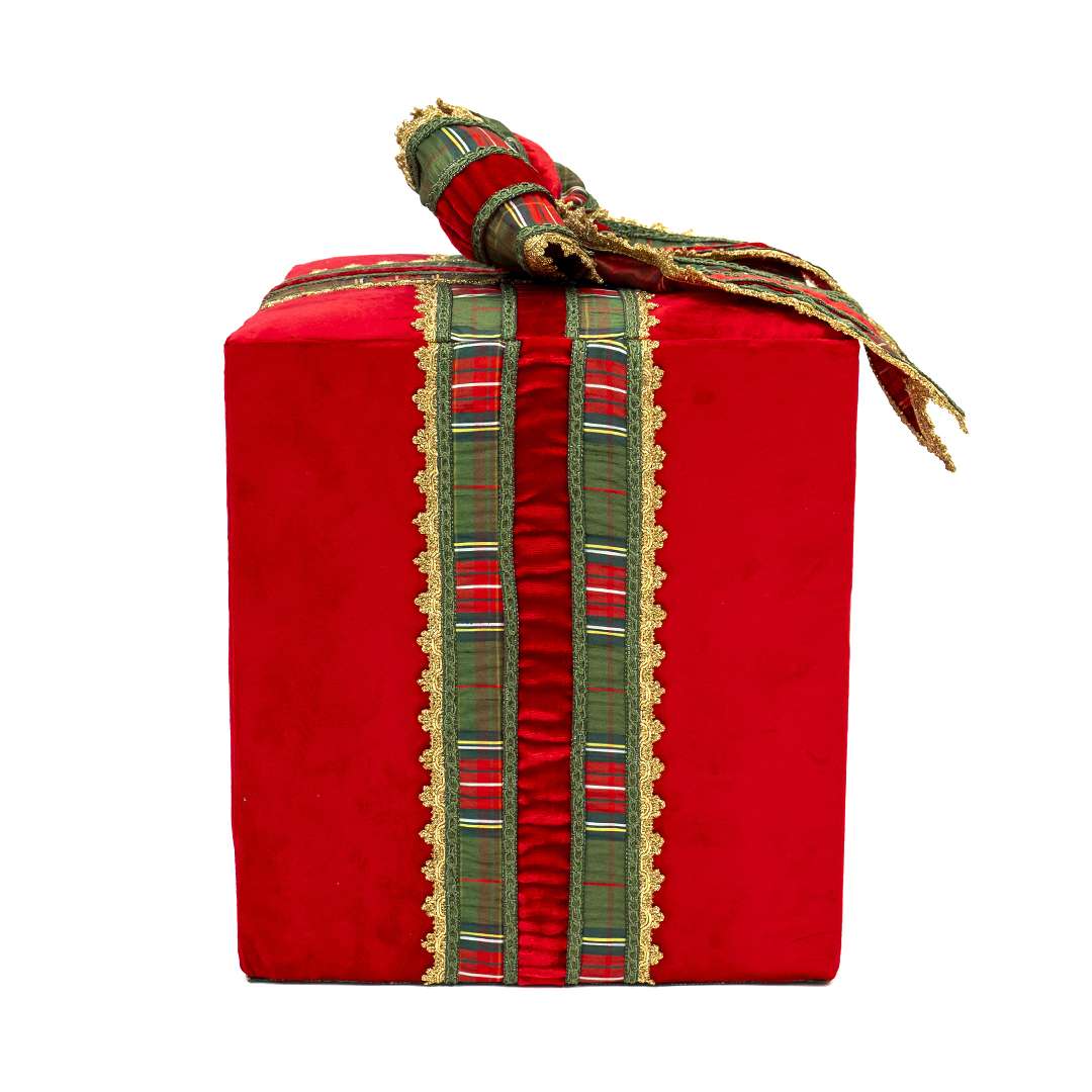 “Pacco Regalo Tartan Rosso Medio” H40X33X33 - immagine 3