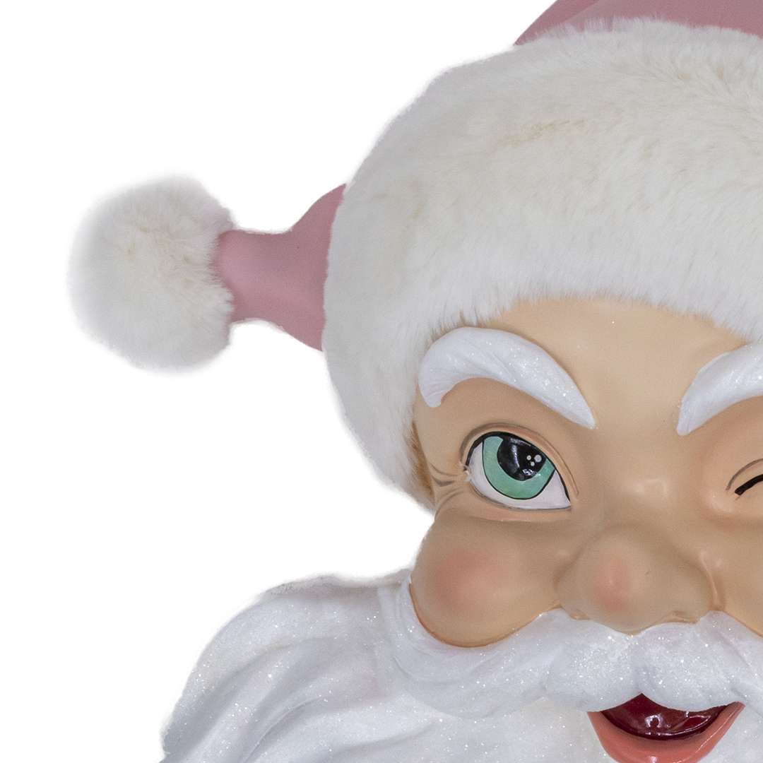 "Faccione Babbo Rosa Da Parete" H66 CM - immagine 3