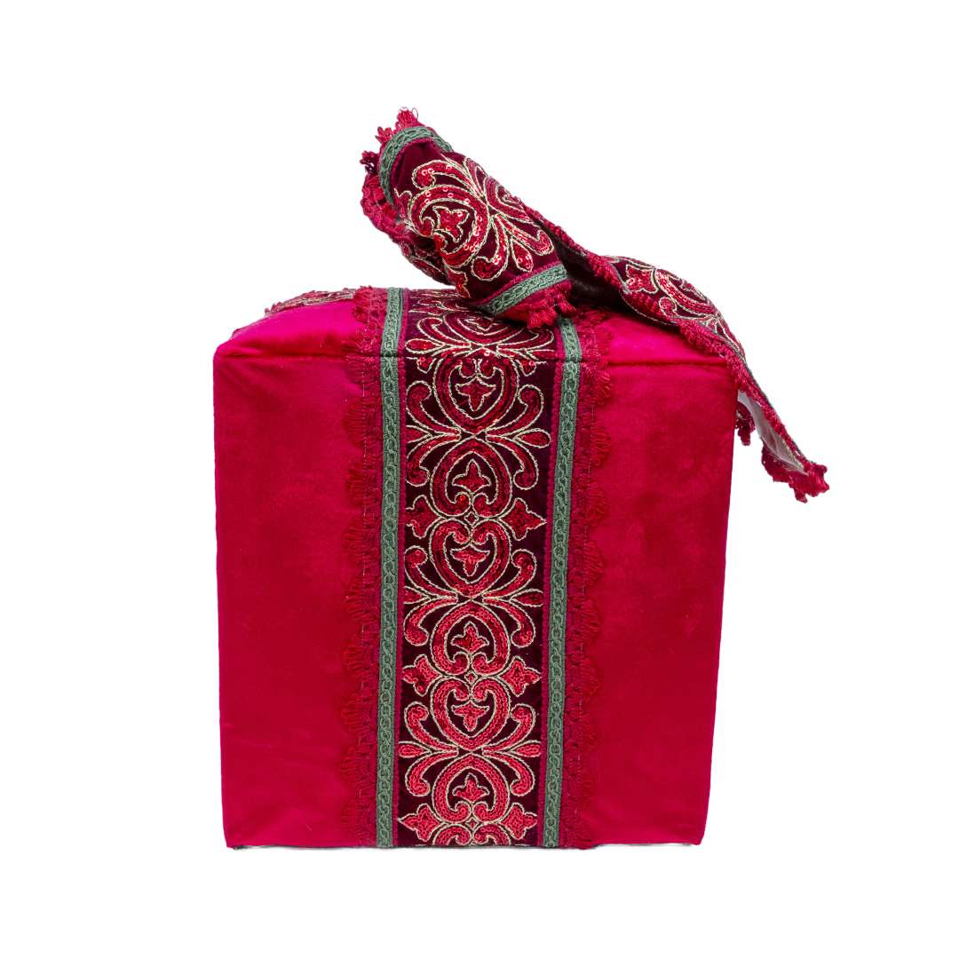 "Pacco Regalo Rosso Giglio Paillettes Piccolo" H30X25X25 CM - Image 3