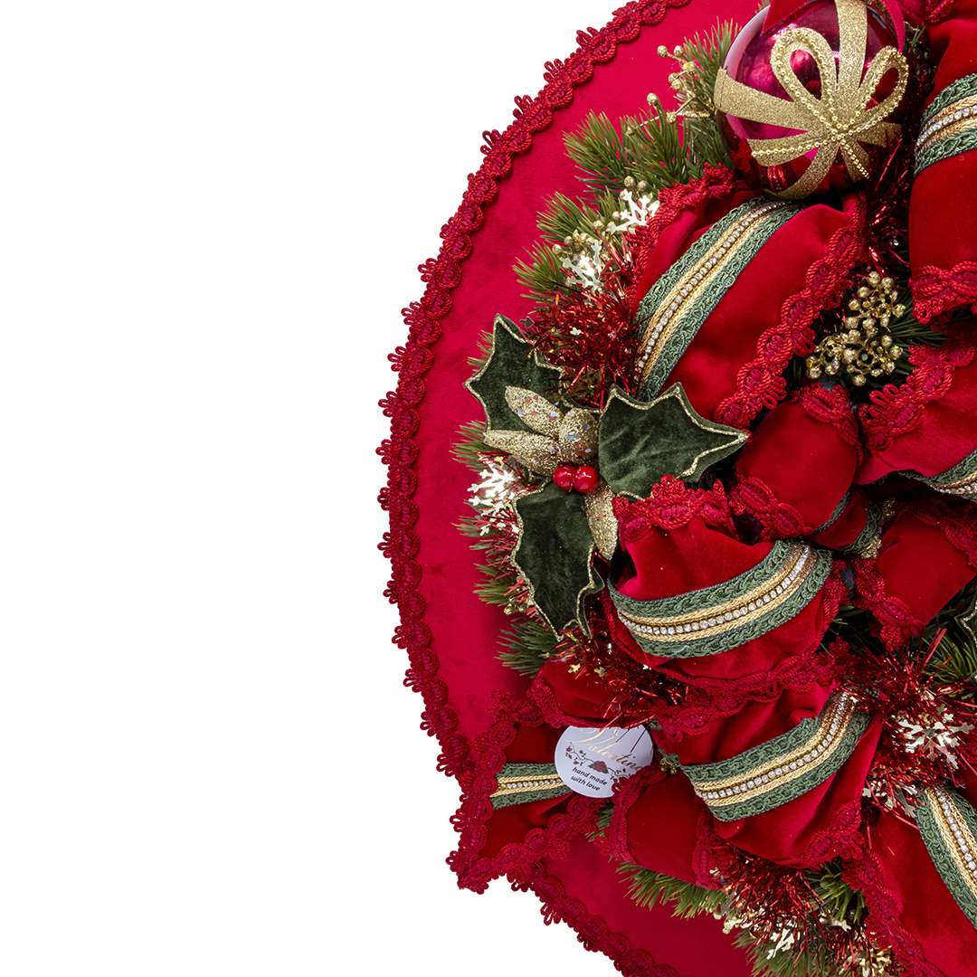 Ghirlanda-Quadro “Merry Christmas” con Elfo Rosso D60 CM - immagine 4