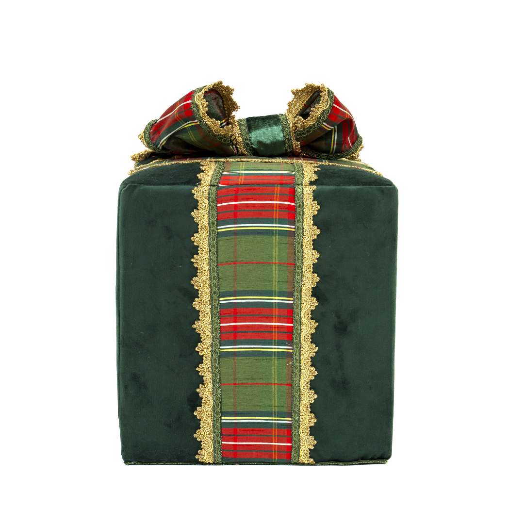"Pacco Regalo Tartan Verde Piccolo" H30X25X25 - immagine 4