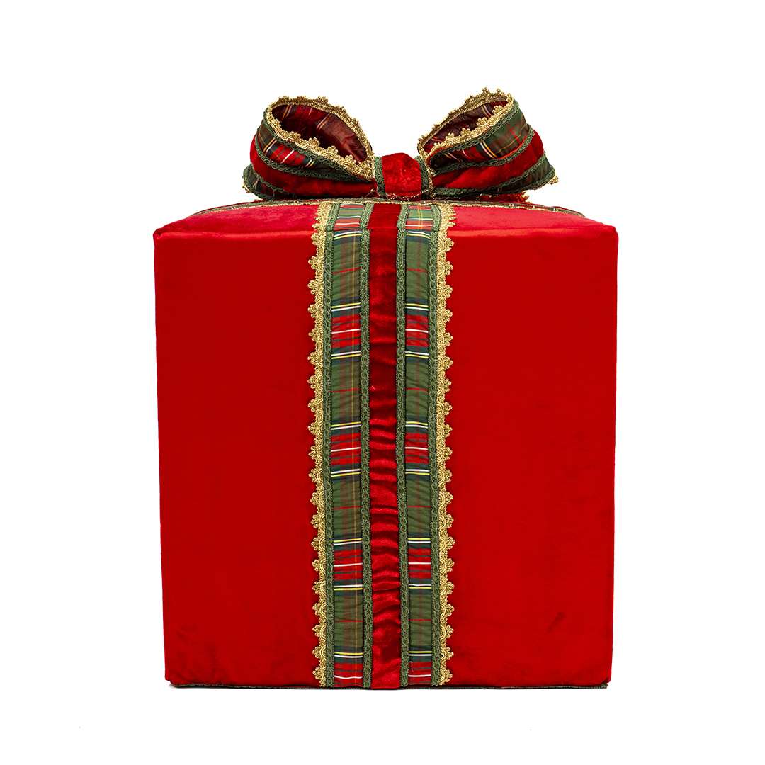 “Pacco Regalo Tartan Rosso Grande” H50X42X42 CM – Image 4