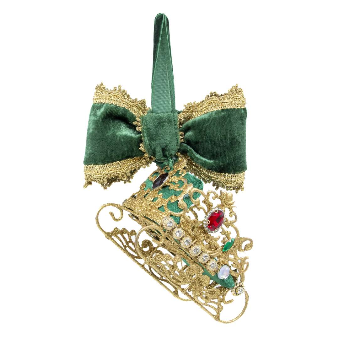 "Decorazione Albero Slitta Verde-Tema Dolly" H18X14L CM - immagine 4