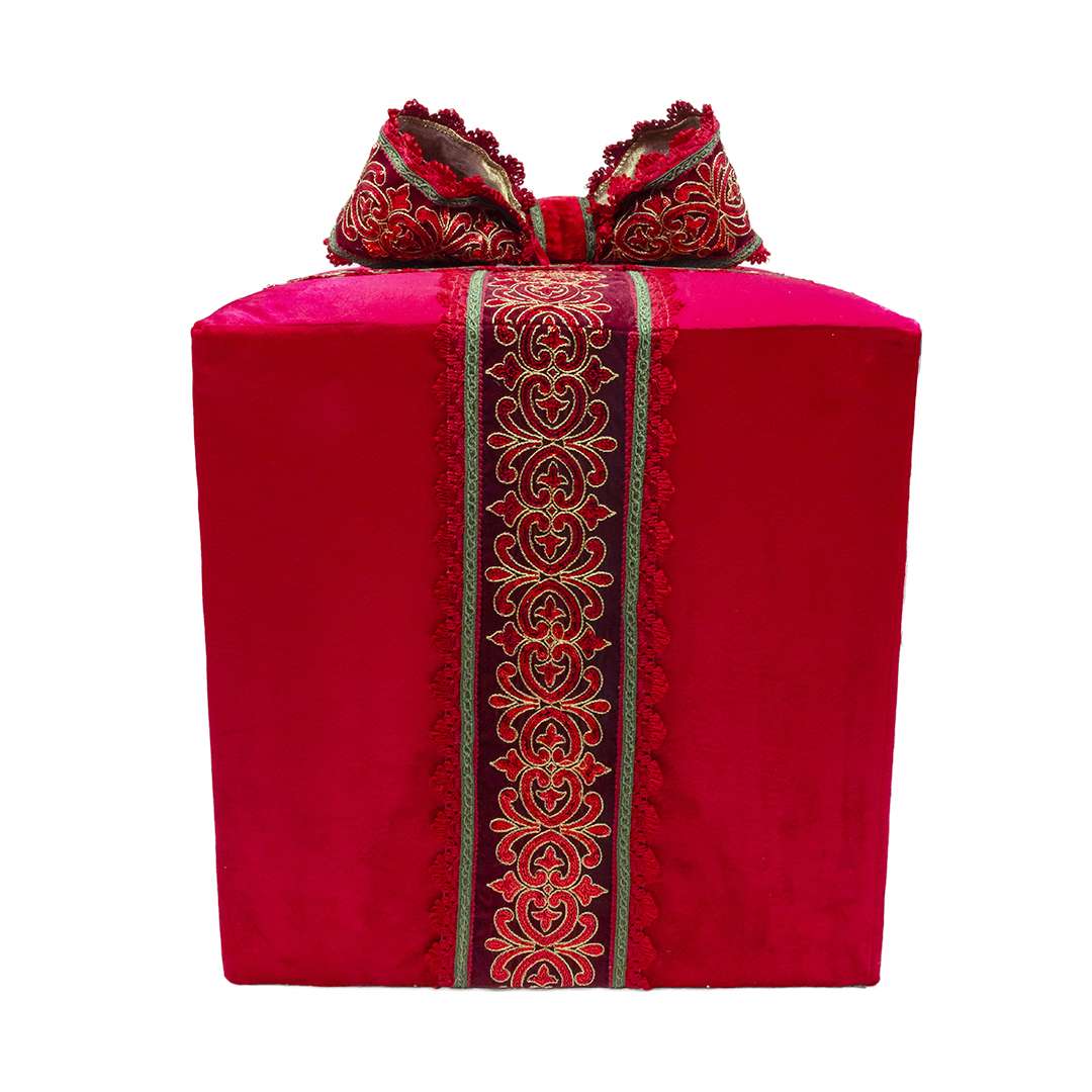 "Pacco Regalo Rosso Giglio Paillettes Grande"H50X42X42 CM - Image 4