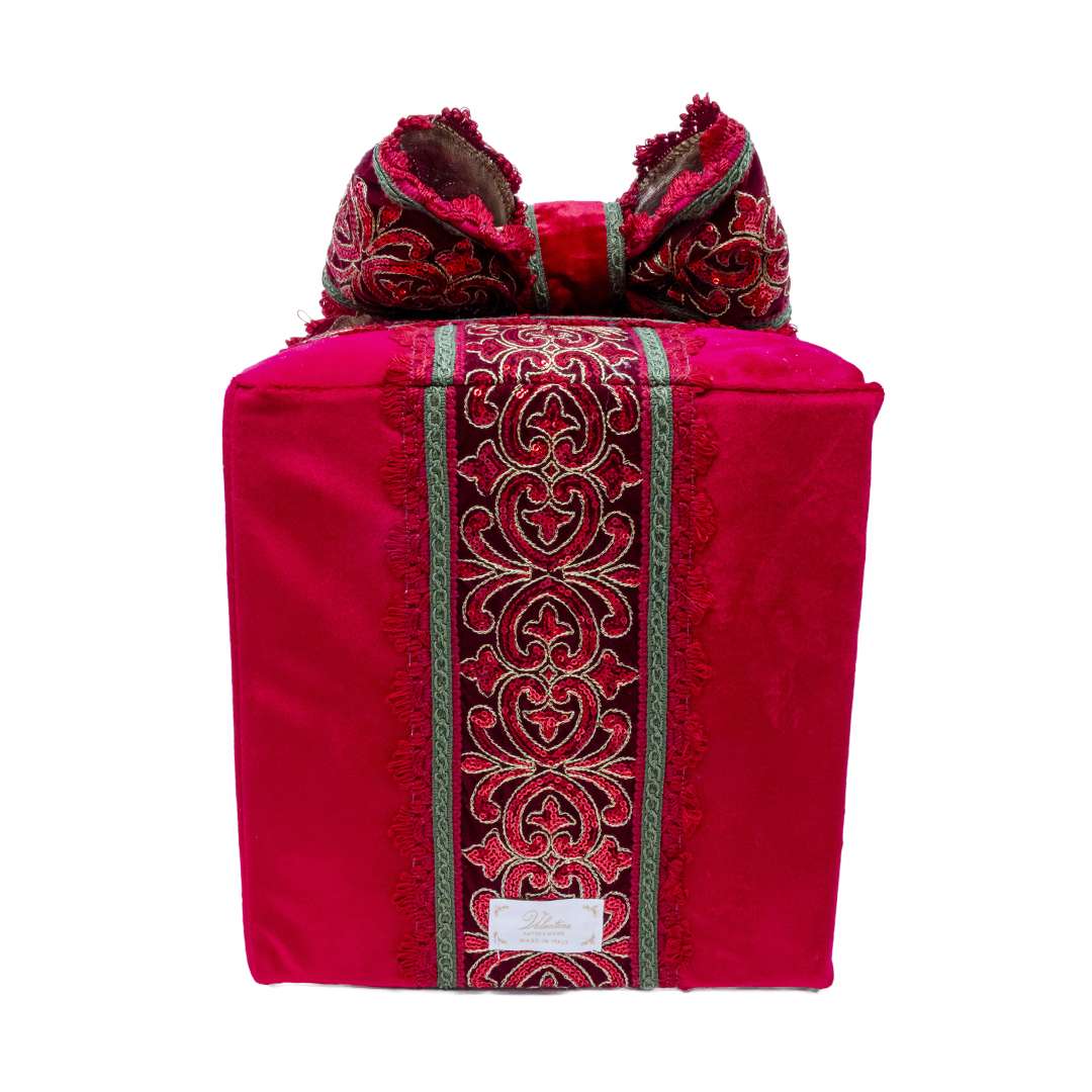 "Pacco Regalo Rosso Giglio Paillettes Piccolo" H30X25X25 CM - Image 4