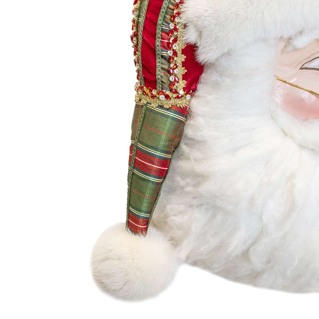 "Testa Babbo Natale da Parete – Tema Tartan" H1MT L62 CM - Image 5