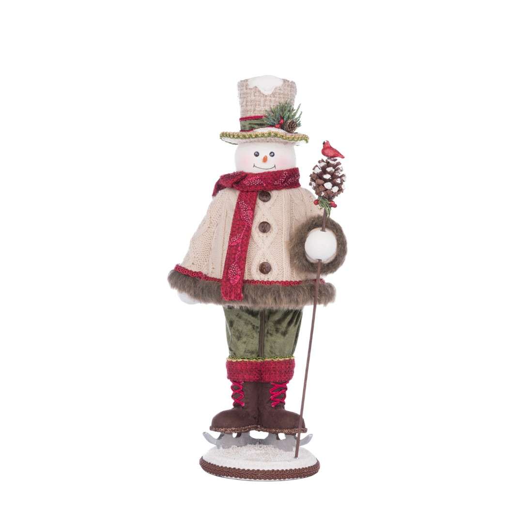 "Snowman with Pine Cone – Katherine's Collection" H 44 CM