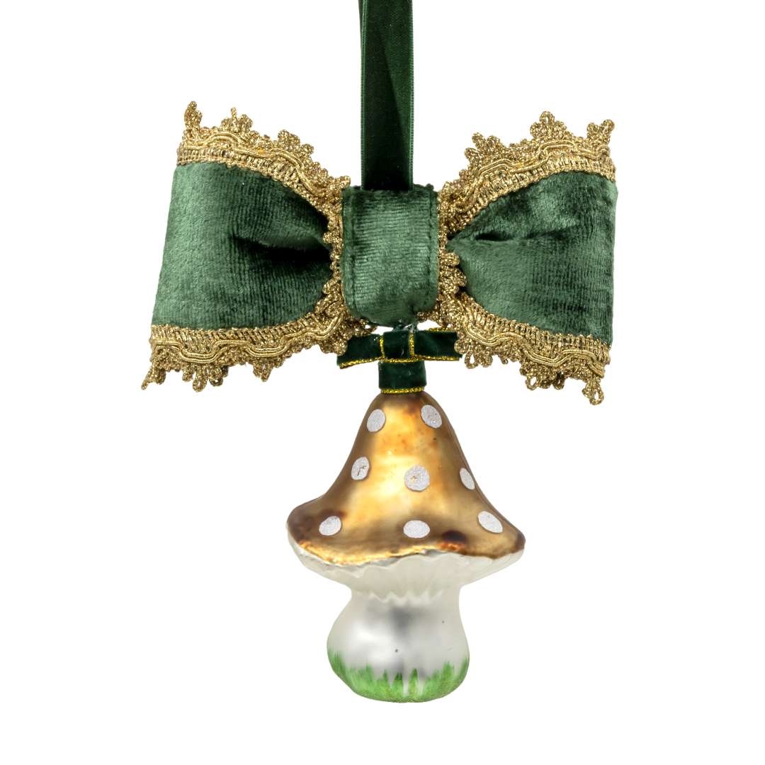 "Decorazione Albero Funghetto in vetro" H18X14L