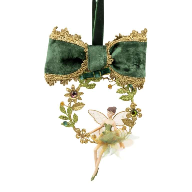 "Decorazione Albero Ghirlanda con Fata" H22X10D CM