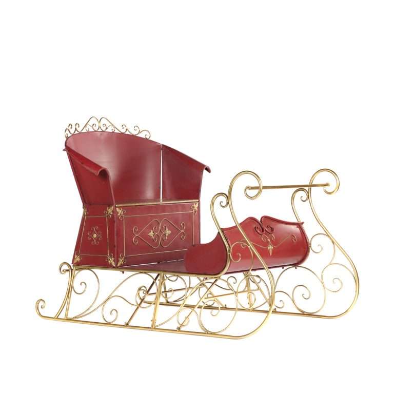 "Slitta Maxi Allestimento Rossa e Oro" L210H150P150