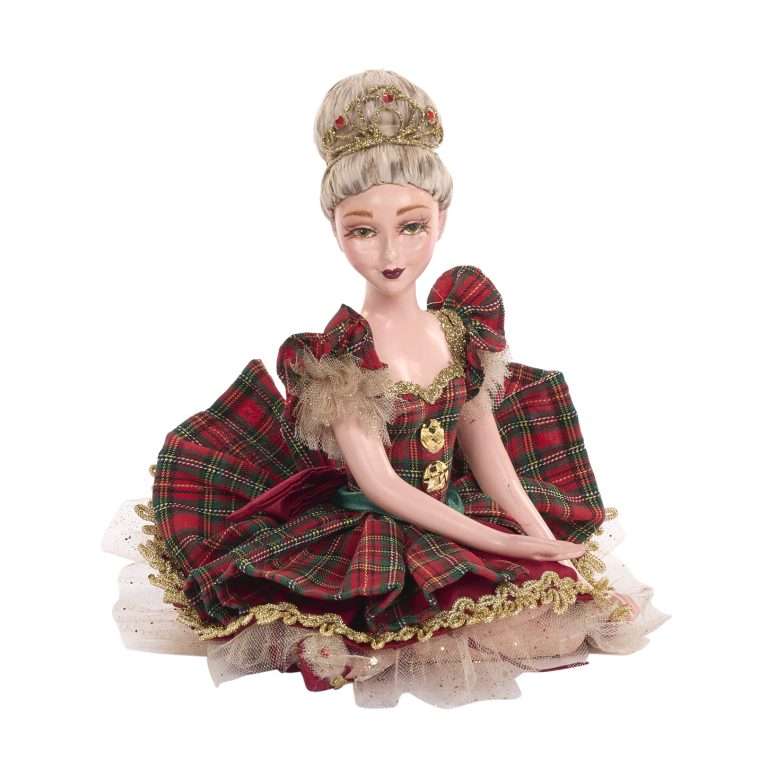 “Ballerina Tartan Natalizia Seduta Goodwill” H23 CM