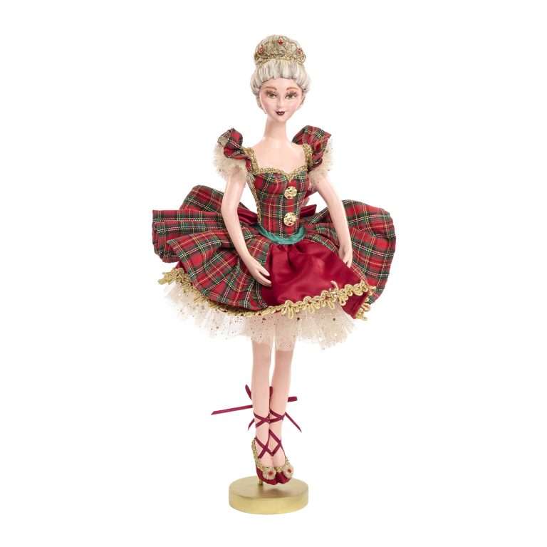 "Ballerina Tartan Natalizie In Piedi-Goodwill" H46 CM