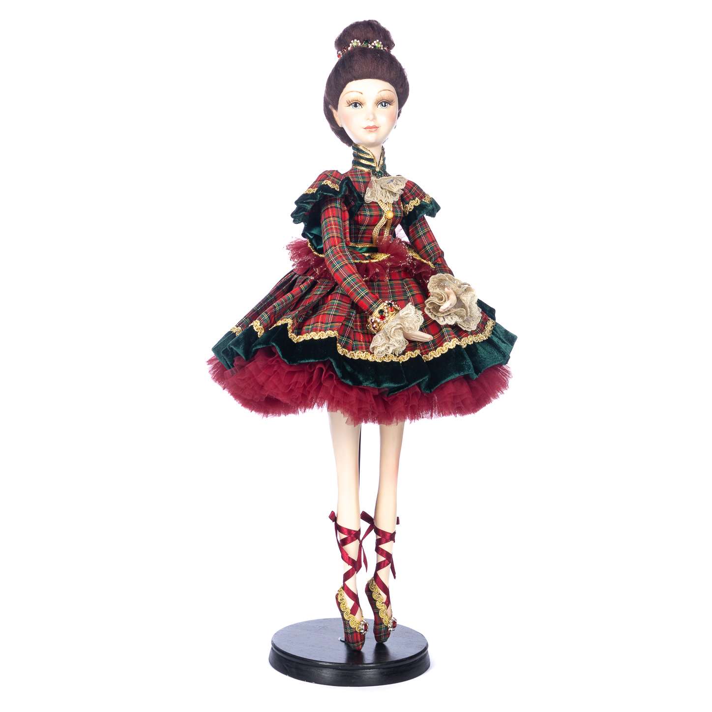 "Ballerina Schiaccianoci Tartan In Piedi Goodwill" H60 CM