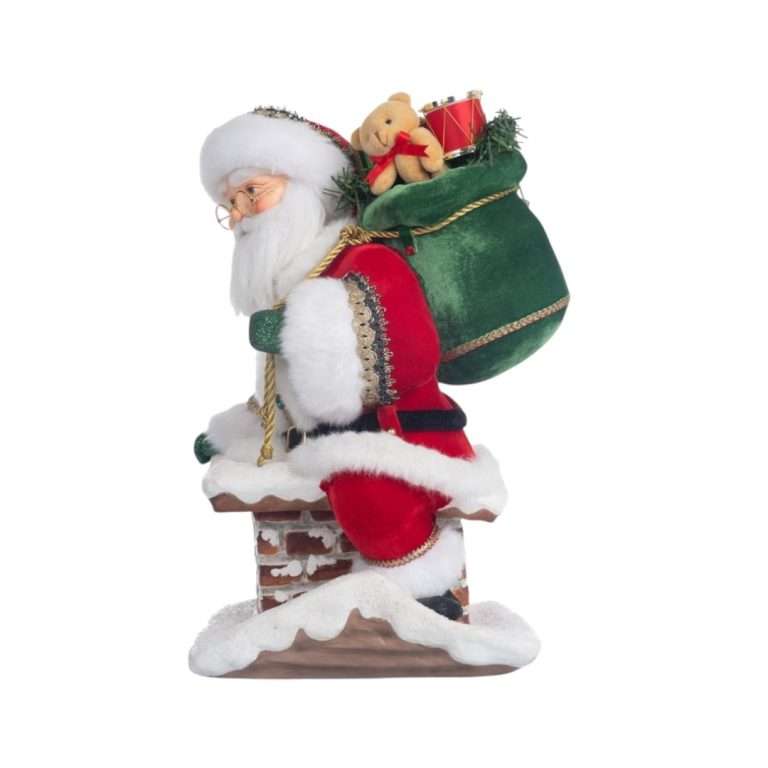 " Le Père Noël de la ville sortant de la cheminée – Collection de Katherine " H51 L51