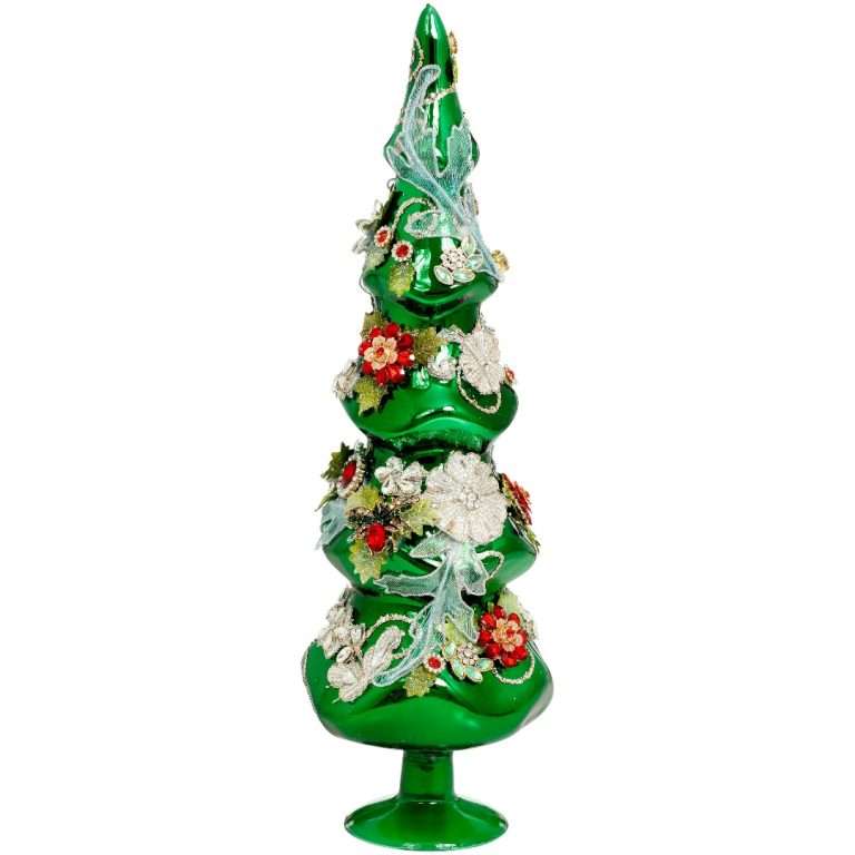 "Albero Festoni Verde in Vetro" H43 CM