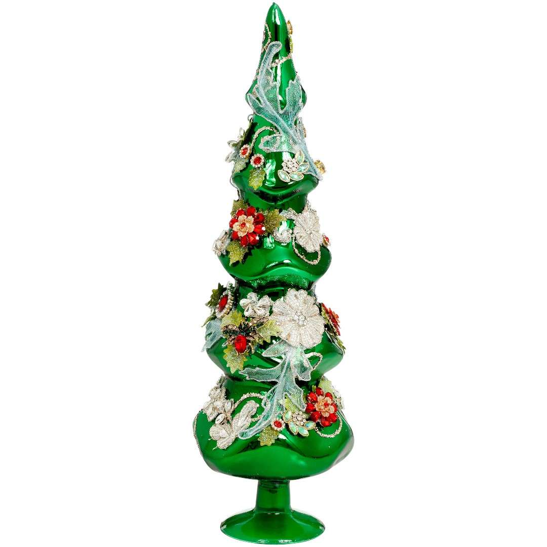"Albero Festoni Verde in Vetro" H43 CM