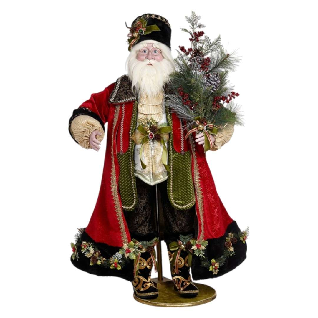 " Père Noël avec sapin géant " H134 cm