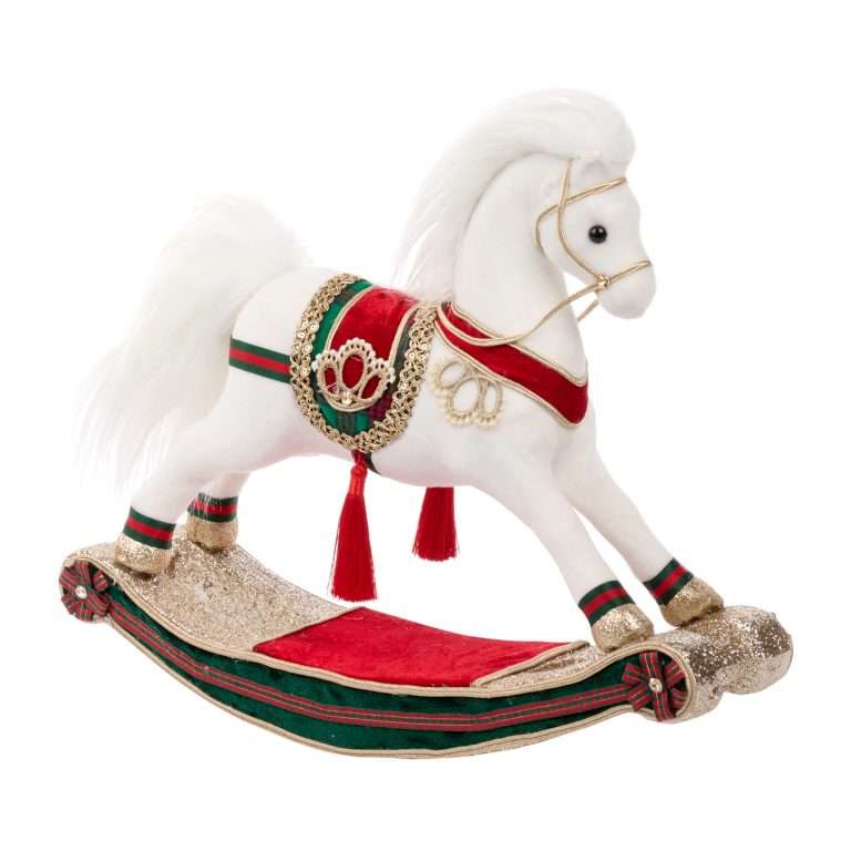 "Cheval à bascule " Noël blanc » - Goodwill, H 40 cm