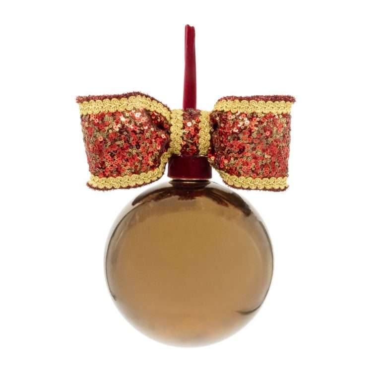 "Sfera Natalizia Luxury Forest Palla grande Lucida Brown" D15H25 CM