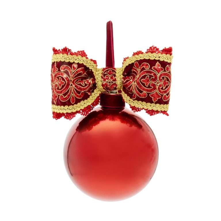 “Sfera Natalizia Luxury Forest Palla grande Lucida Red” D15H25 CM