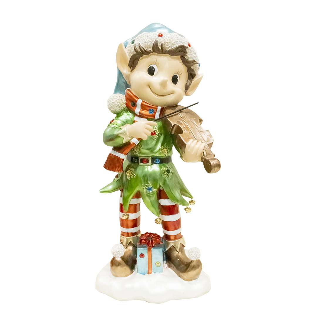 "Elfo Verde Con Violino con Led" H89 CM X43L