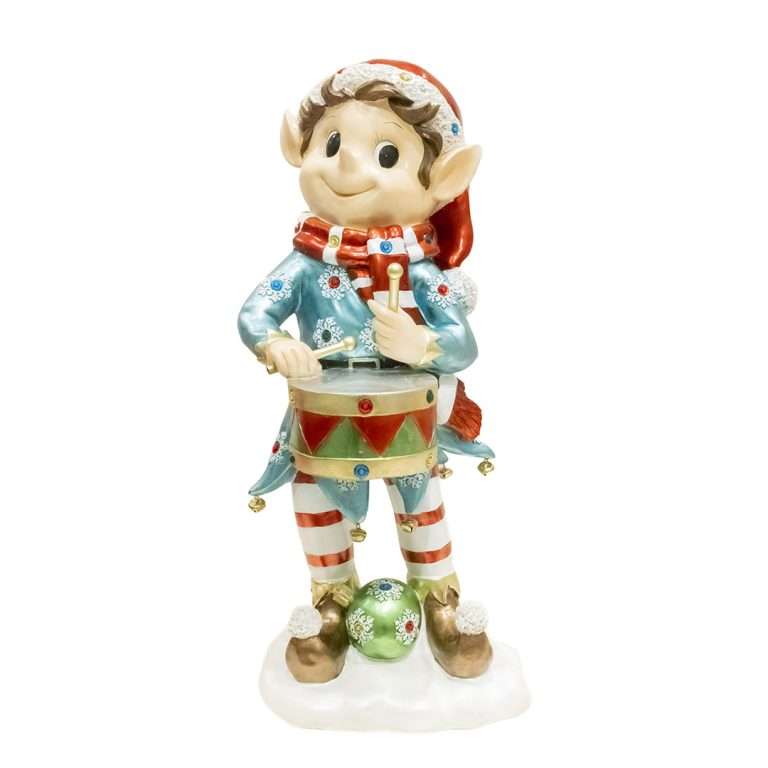 "Elfo Celeste Con Tamburo e Led" H89X43L